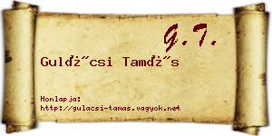 Gulácsi Tamás névjegykártya